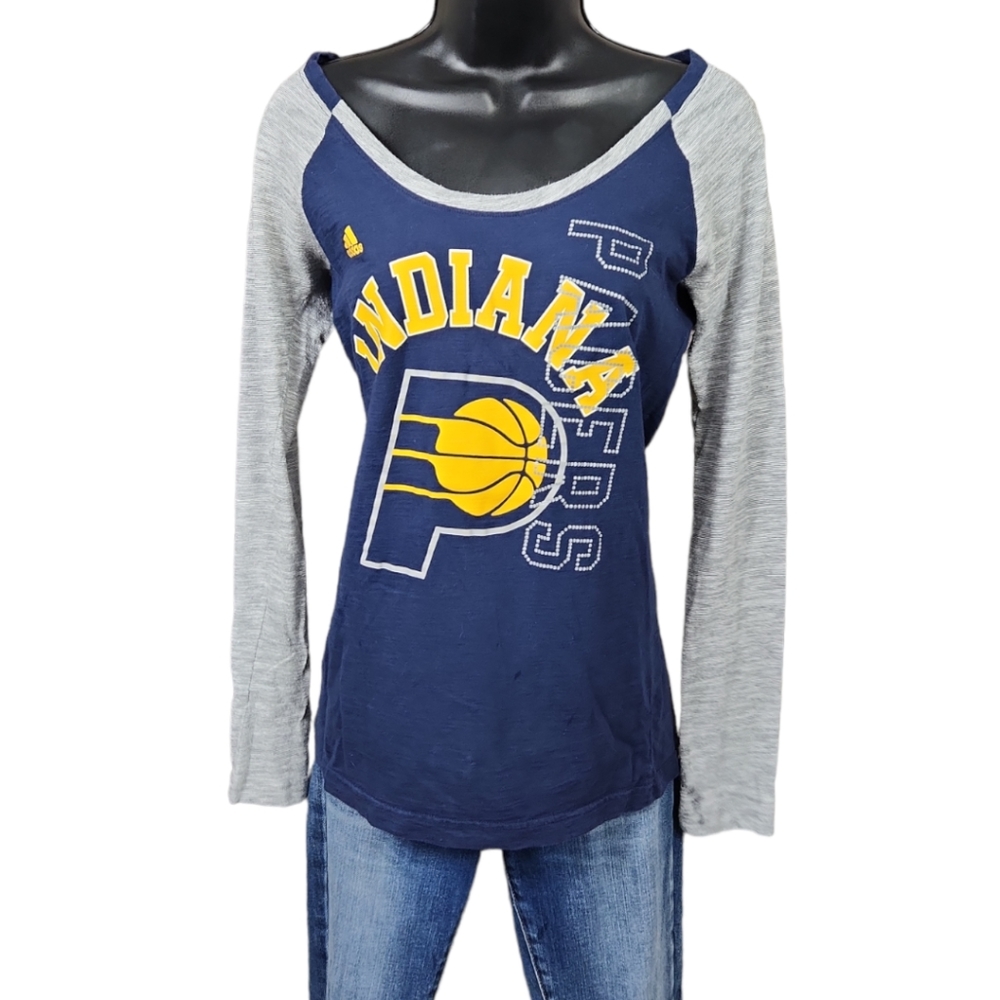 Adidas Indiana Pacers Raglan Tee | Navy & Grey - Picture 4 of 9